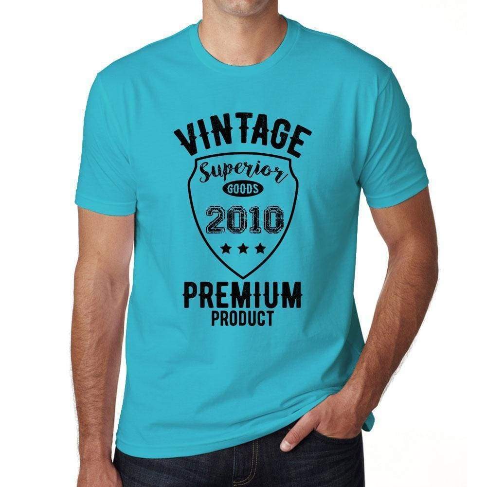 2010 Vintage Superior Blue Mens Short Sleeve Round Neck T-Shirt 00097 - Blue / S - Casual