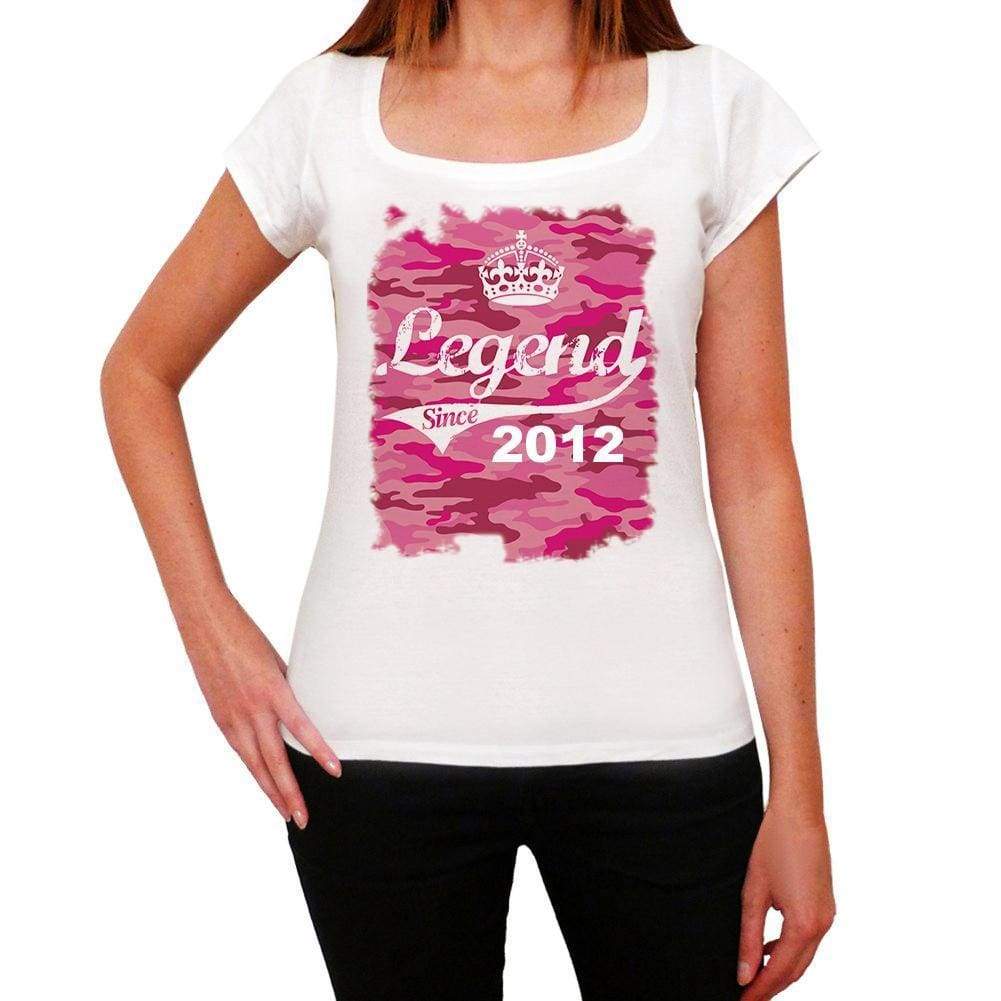 2012 Printed Birthday White Womens Short Sleeve Round Neck T-Shirt 00284 - White / Xs - Casual