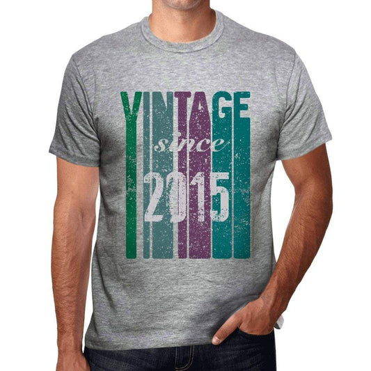 2015 Vintage Since 2015 Mens T-Shirt Grey Birthday Gift 00504 00504 - Grey / S - Casual