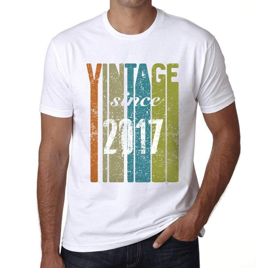 2017 Vintage Since 2017 Mens T-Shirt White Birthday Gift 00503 - White / X-Small - Casual