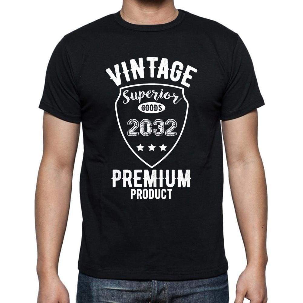 2032 Vintage Superior Black Mens Short Sleeve Round Neck T-Shirt 00102 - Black / S - Casual