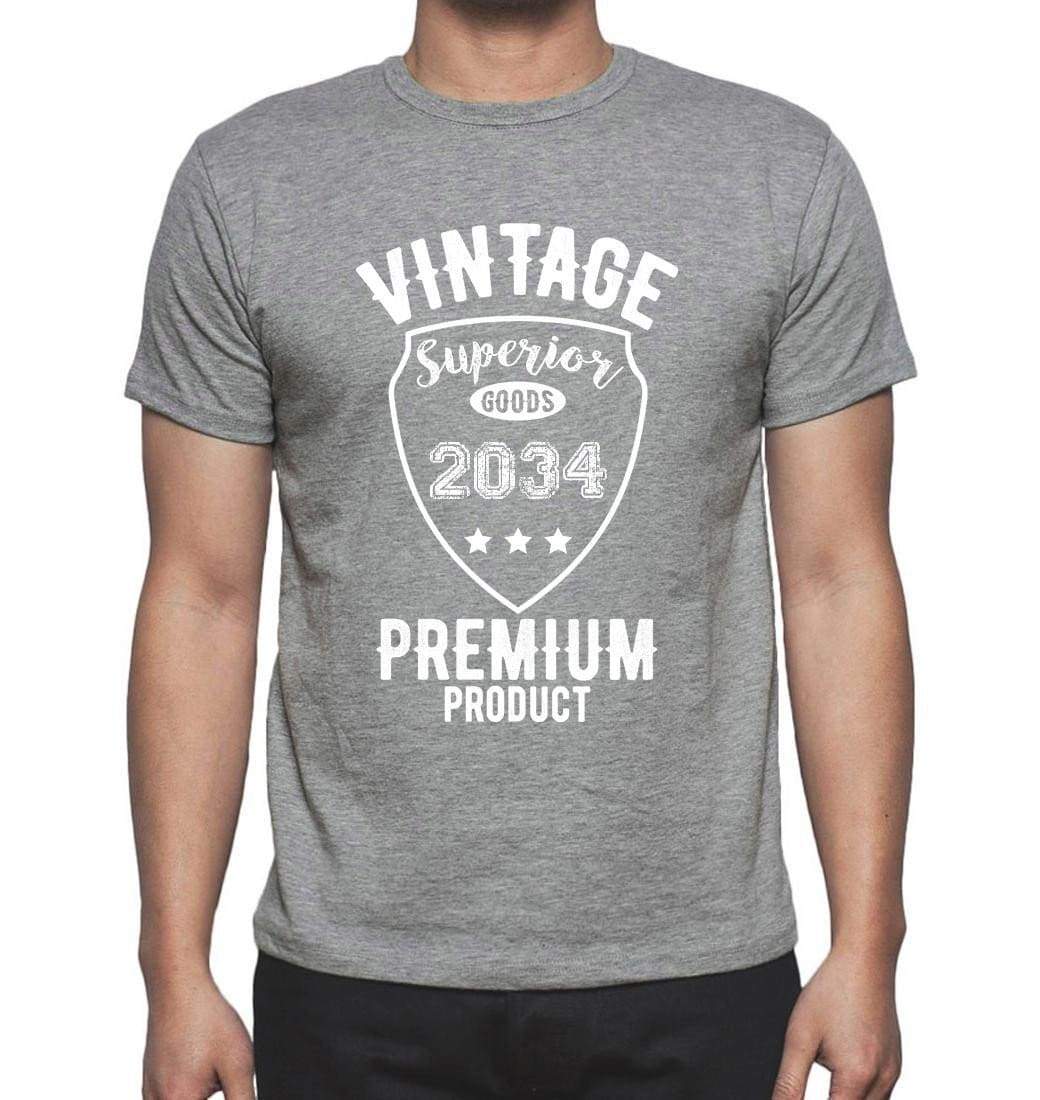 2034 Vintage Superior Grey Mens Short Sleeve Round Neck T-Shirt 00098 - Grey / S - Casual