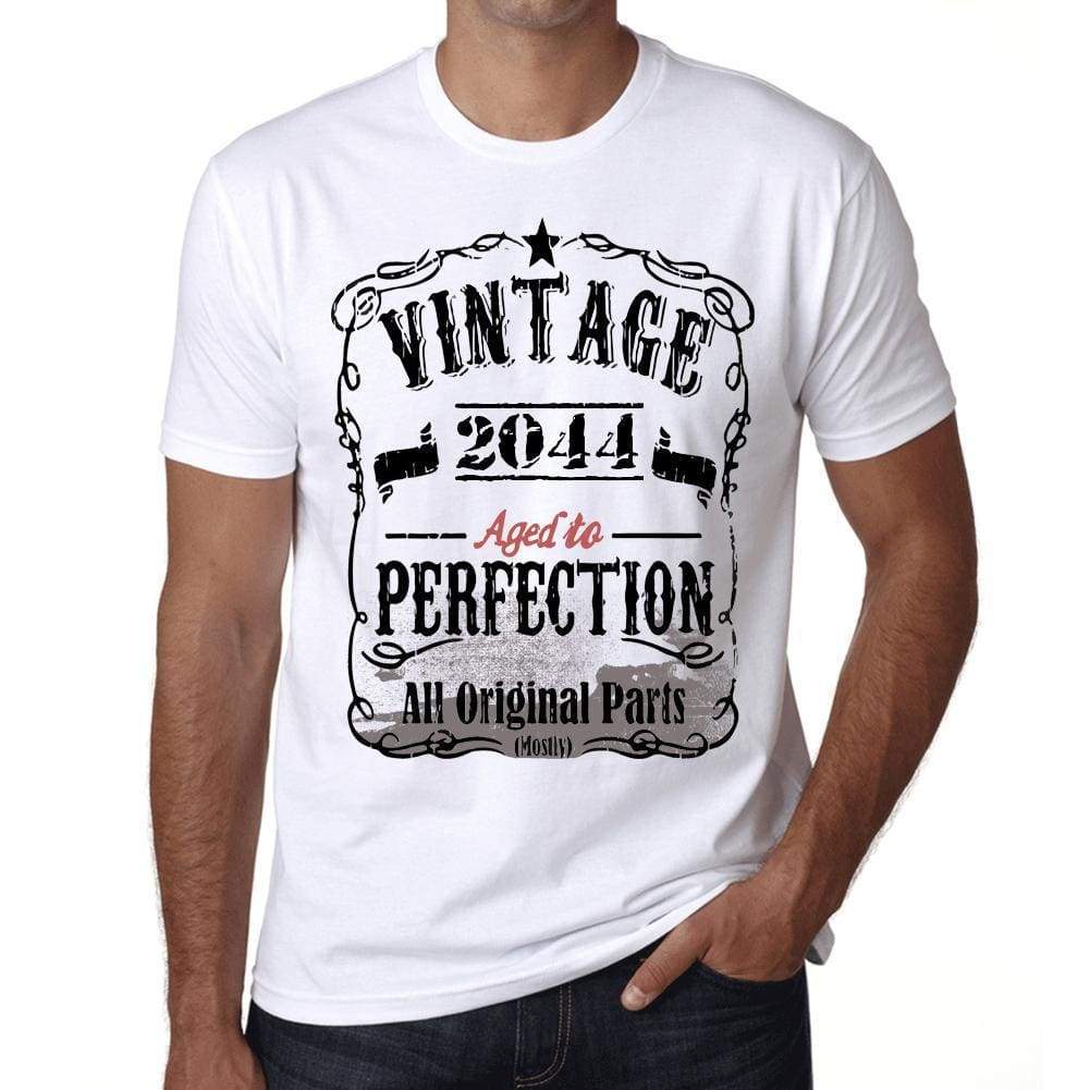 2044 Vintage Aged To Perfection Mens T-Shirt White Birthday Gift 00488 - White / Xs - Casual