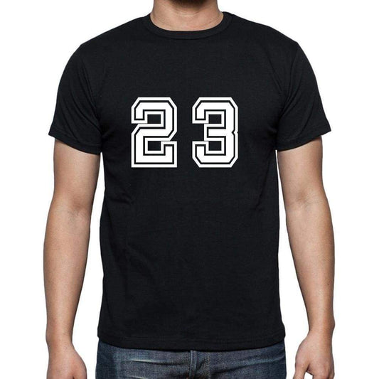 23 Numbers Black Mens Short Sleeve Round Neck T-Shirt 00116 - Casual