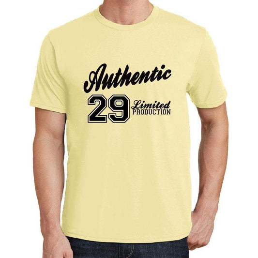 29 Authentic Yellow Mens Short Sleeve Round Neck T-Shirt - Yellow / S - Casual