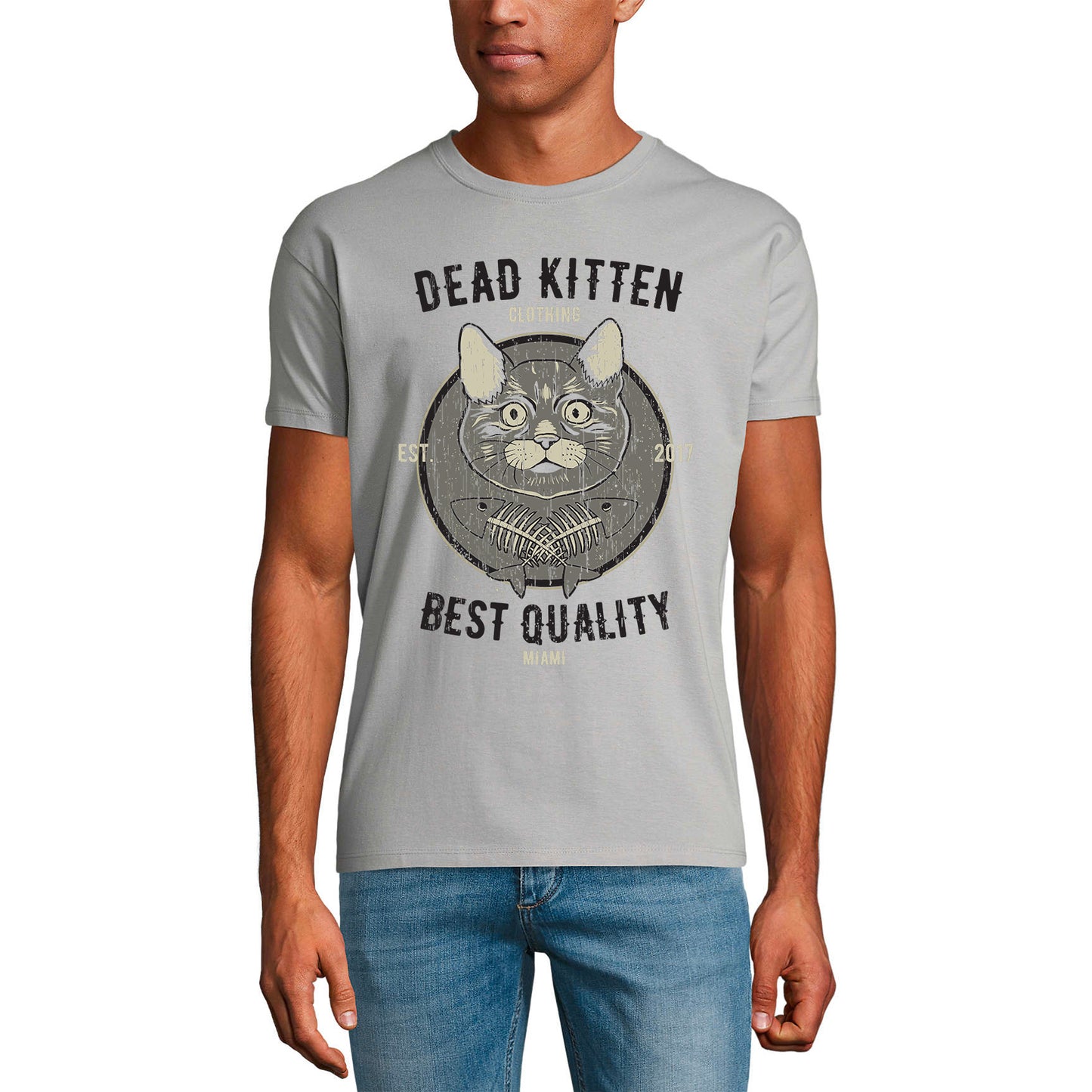 ULTRABASIC Men's Graphic T-Shirt Dead Kitten - Funny Cat Shirt for Animal Lovers