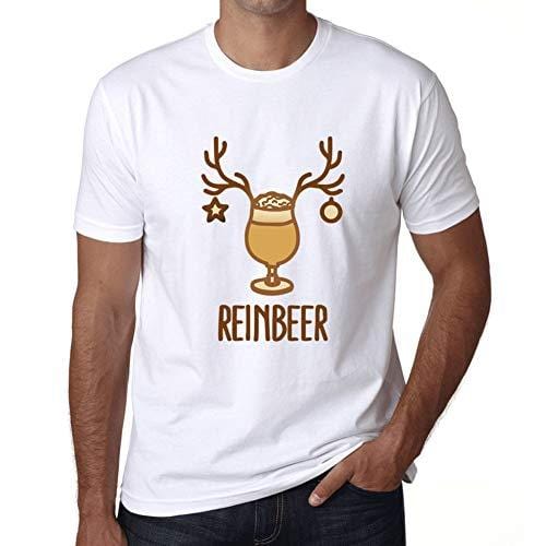 Ultrabasic - Graphique Homme Reinbeer T-Shirt Cadeau Imprimé Tée-Shirt Blanco