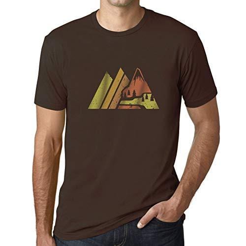 Ultrabasic - Homme Graphique Montagne Rétro Écran Impression de Lettre Tee Shirt Cadeau Chocolate