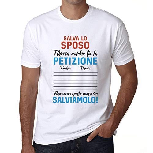 Ultrabasic - Homme T-Shirt Graphique Petizione Salva Lo Sposo Blanc