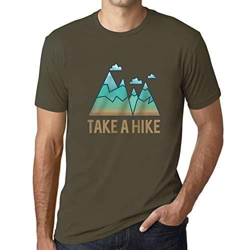 Ultrabasic - Homme Graphique Col V Tee Shirt Take a Hike Army