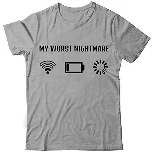 Men's T-shirt My Worst Nightmare Humor Funny Tshirt Gray