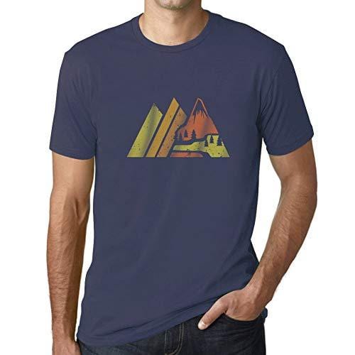 Ultrabasic - Homme Graphique Montagne Rétro Écran Impression de Lettre Tee Shirt Cadeau Denim