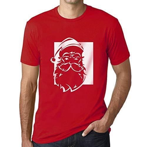 Ultrabasic - Graphique Homme Santa Funny T-Shirt Cadeau Imprimé Tée-Shirt Rouge