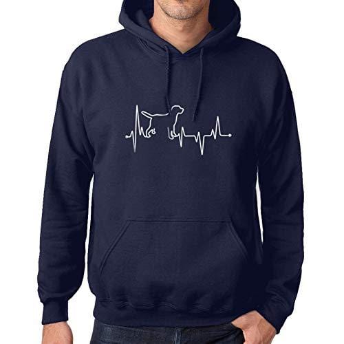 Ultrabasic - Homme Femme Imprimé Graphique Sweat à Capuche Dog Lover Heartbeat