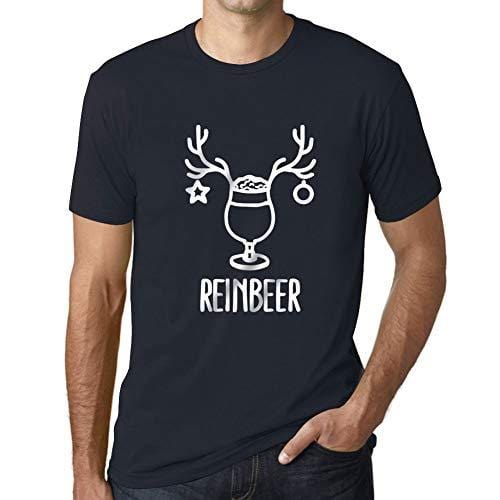 Ultrabasic - Graphique Homme Reinbeer T-Shirt Cadeau Imprimé Tée-Shirt Marine