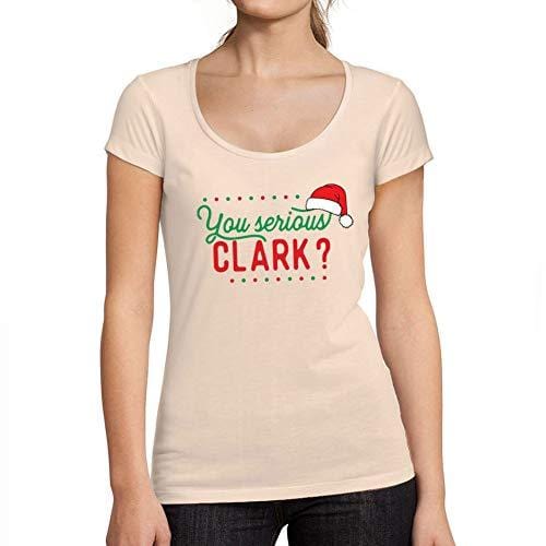 Ultrabasic - Tee-Shirt Femme Manches Courtes Serious Clark Christmas Rose Crémeux