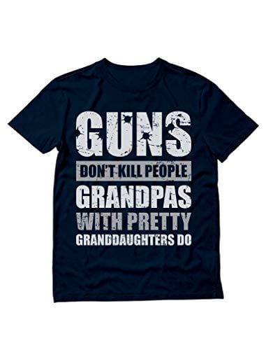 Men's T-short Guns Don't Kill Grandpas Do Grandpa Papa T-Shirt Navy