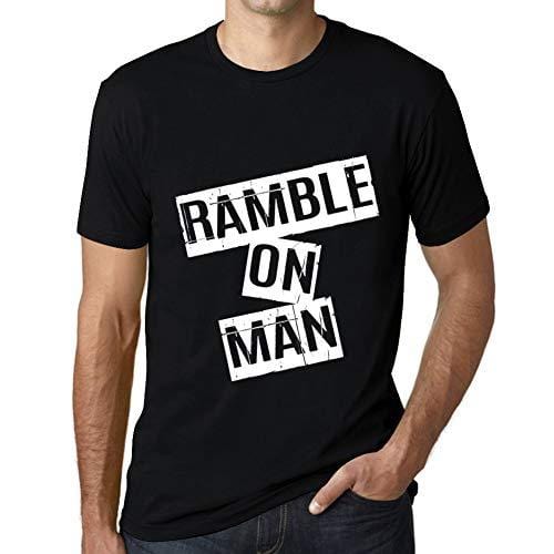 Ultrabasic - Homme T-Shirt Graphique Ramble on Man T-Shirt Cadeau Lettre d'impression Noir Profond