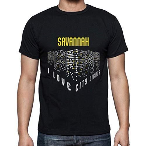 Ultrabasic - Homme T-Shirt Graphique J'aime Savannah Lumières Noir Profond