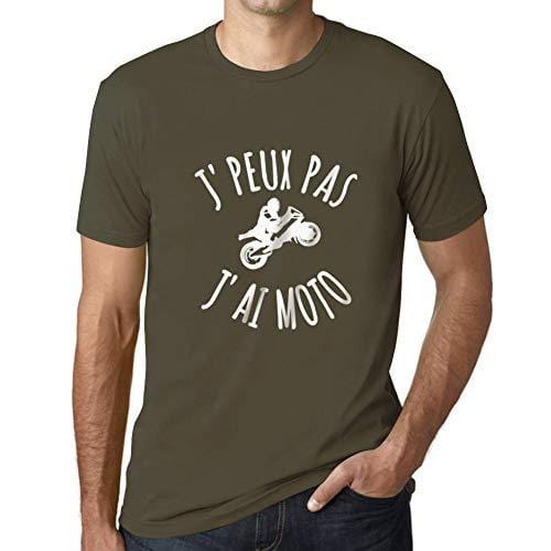 Ultrabasic - Homme T-Shirt J'peux Pas J'Ai Motoa T-Shirt Cadeau Imprimé Tée-Shirt Army