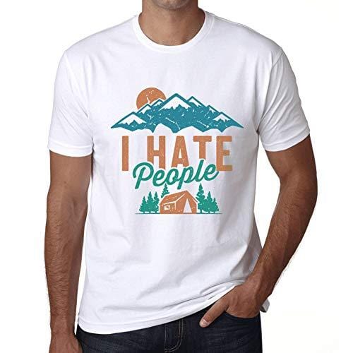 Ultrabasic - Graphique Hommes I Hate People Imprimé Tee T-Shirt Blanco