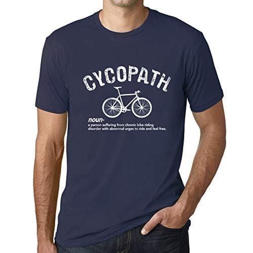 Ultrabasic - Homme T-Shirt Graphique Cycopath Imprimé Lettres Noël Cadeau French Marine