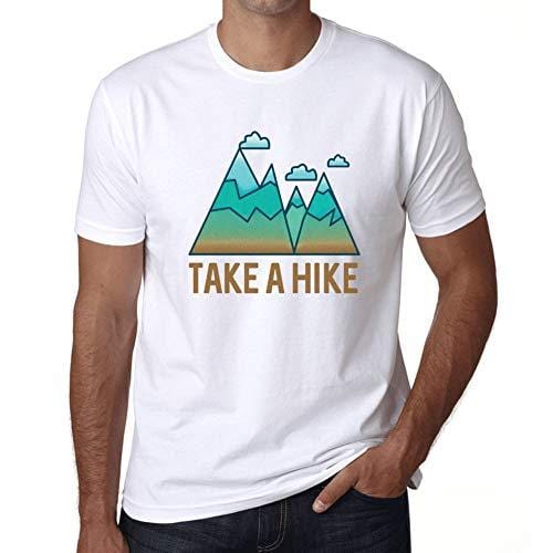 Ultrabasic - Homme Graphique Col V Tee Shirt Take a Hike Blanc