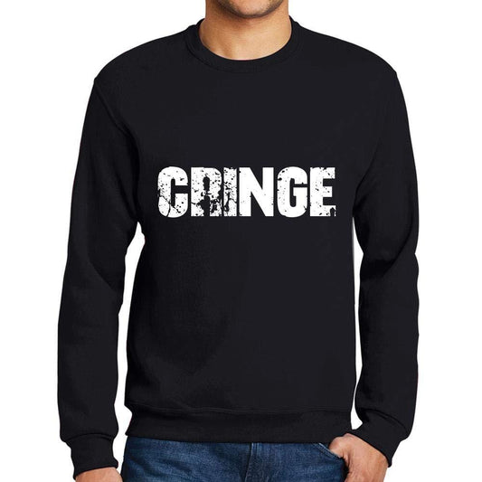 Ultrabasic Homme Imprimé Graphique Sweat-Shirt Popular Words Cringe Noir Profond