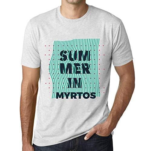 Ultrabasic - Homme Graphique Summer in Myrtos Blanc Chiné