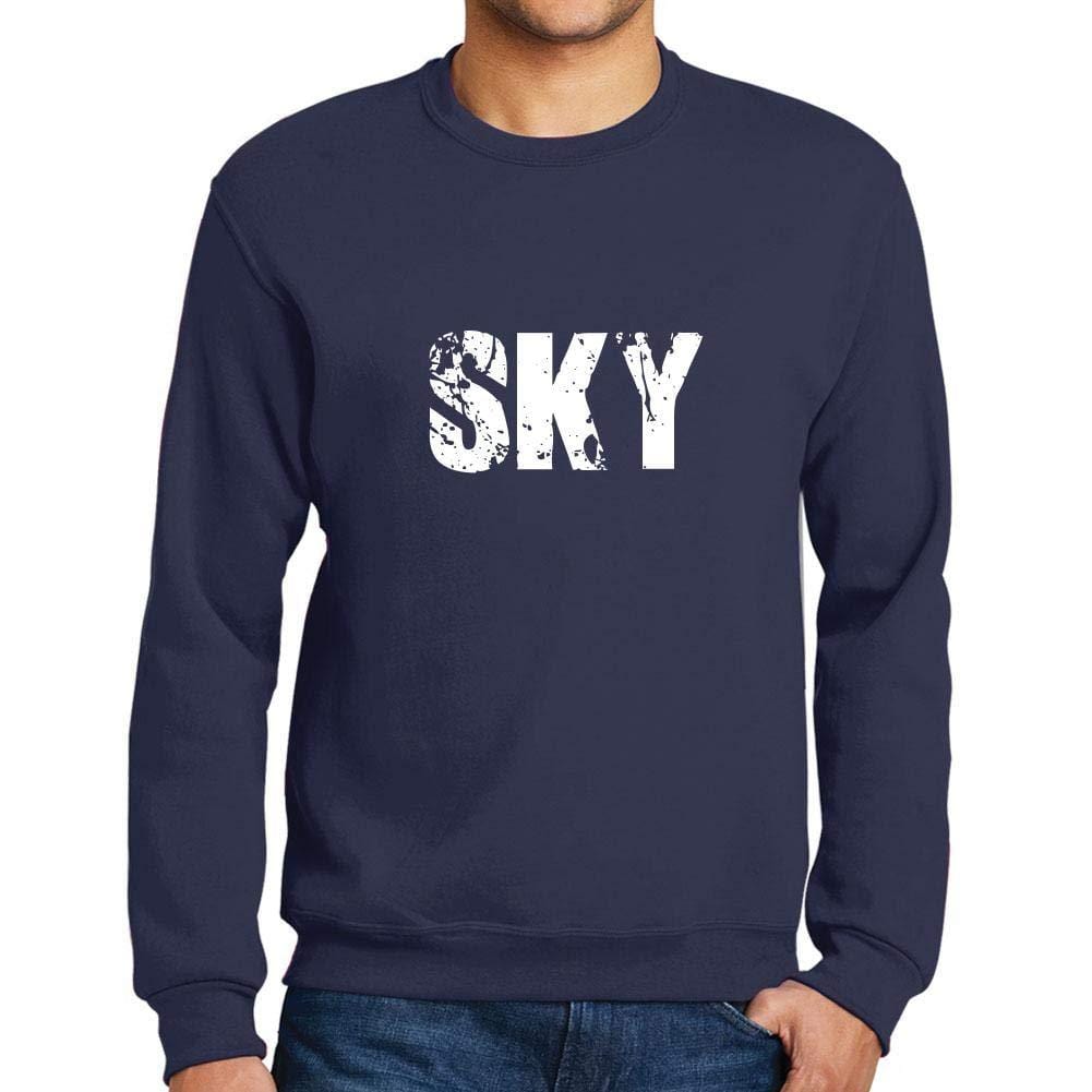 Homme Imprimé Graphique Sweat-Shirt Popular Words Sky French Marine