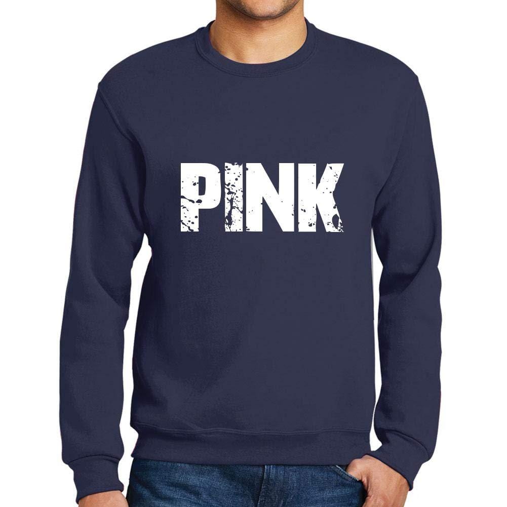 Ultrabasic Homme Imprimé Graphique Sweat-Shirt Popular Words Pink French Marine