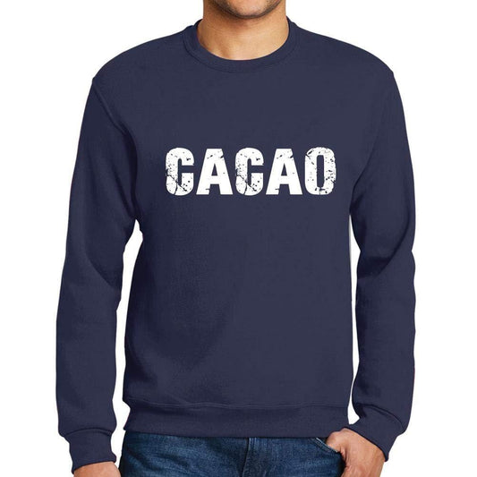 Ultrabasic Homme Imprimé Graphique Sweat-Shirt Popular Words Cacao French Marine