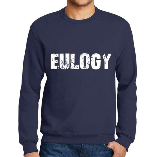 Ultrabasic Homme Imprimé Graphique Sweat-Shirt Popular Words Eulogy French Marine