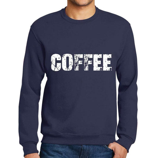 Ultrabasic Homme Imprimé Graphique Sweat-Shirt Popular Words Coffee French Marine