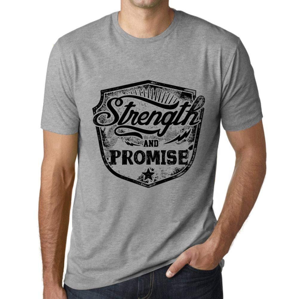 Homme T-Shirt Graphique Imprimé Vintage Tee Strength and Promise Gris Chiné