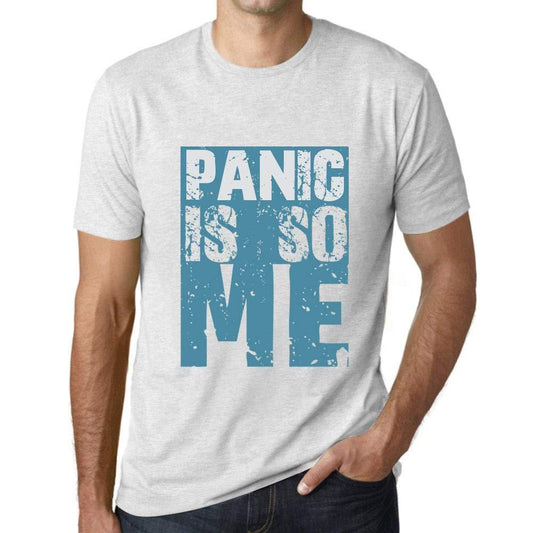 Homme T-Shirt Graphique Panic is So Me Blanc Chiné