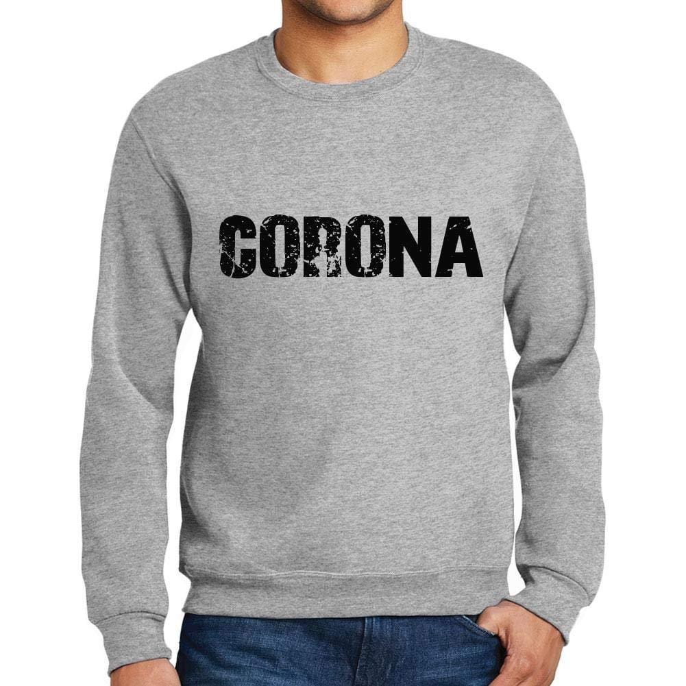 Ultrabasic Homme Imprimé Graphique Sweat-Shirt Popular Words Corona Gris Chiné
