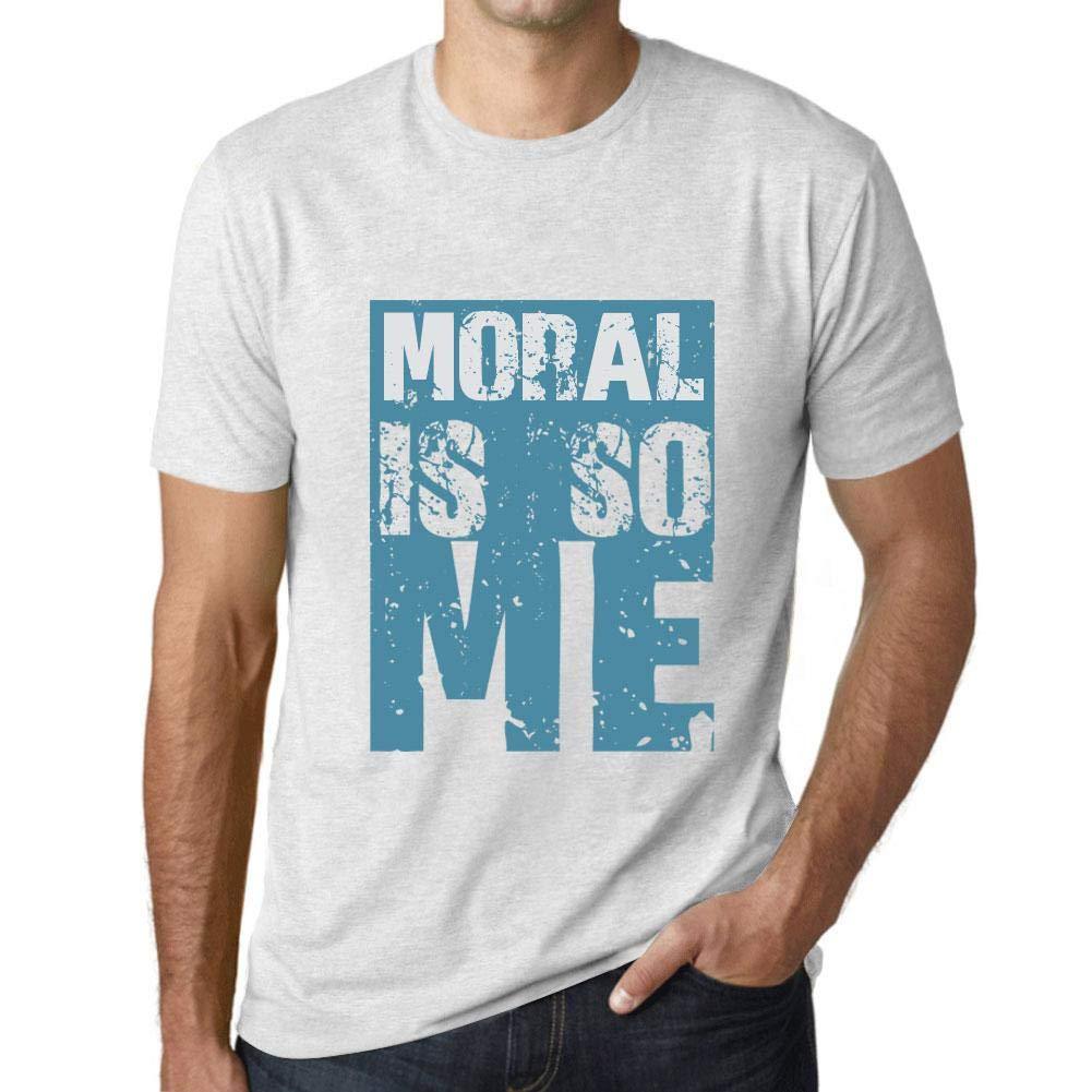Homme T-Shirt Graphique Moral is So Me Blanc Chiné