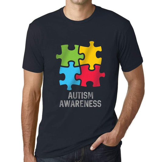 Ultrabasic Men's Graphic T-Shirt Autism Awareness Navy