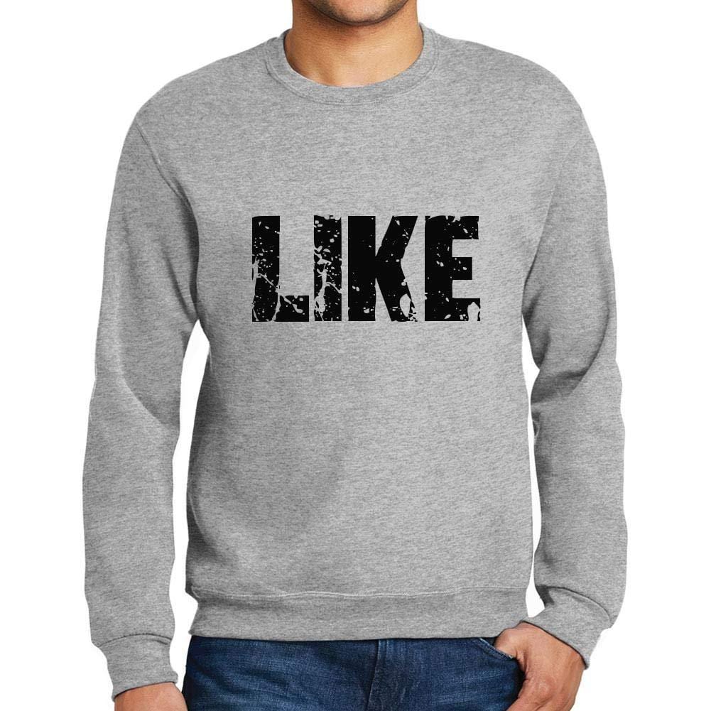 Ultrabasic Homme Imprimé Graphique Sweat-Shirt Popular Words Like Gris Chiné