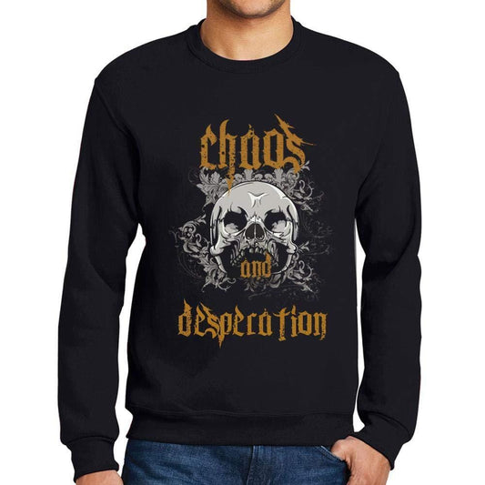 Ultrabasic - Homme Imprimé Graphique Sweat-Shirt Chaos and Desperation Noir Profond