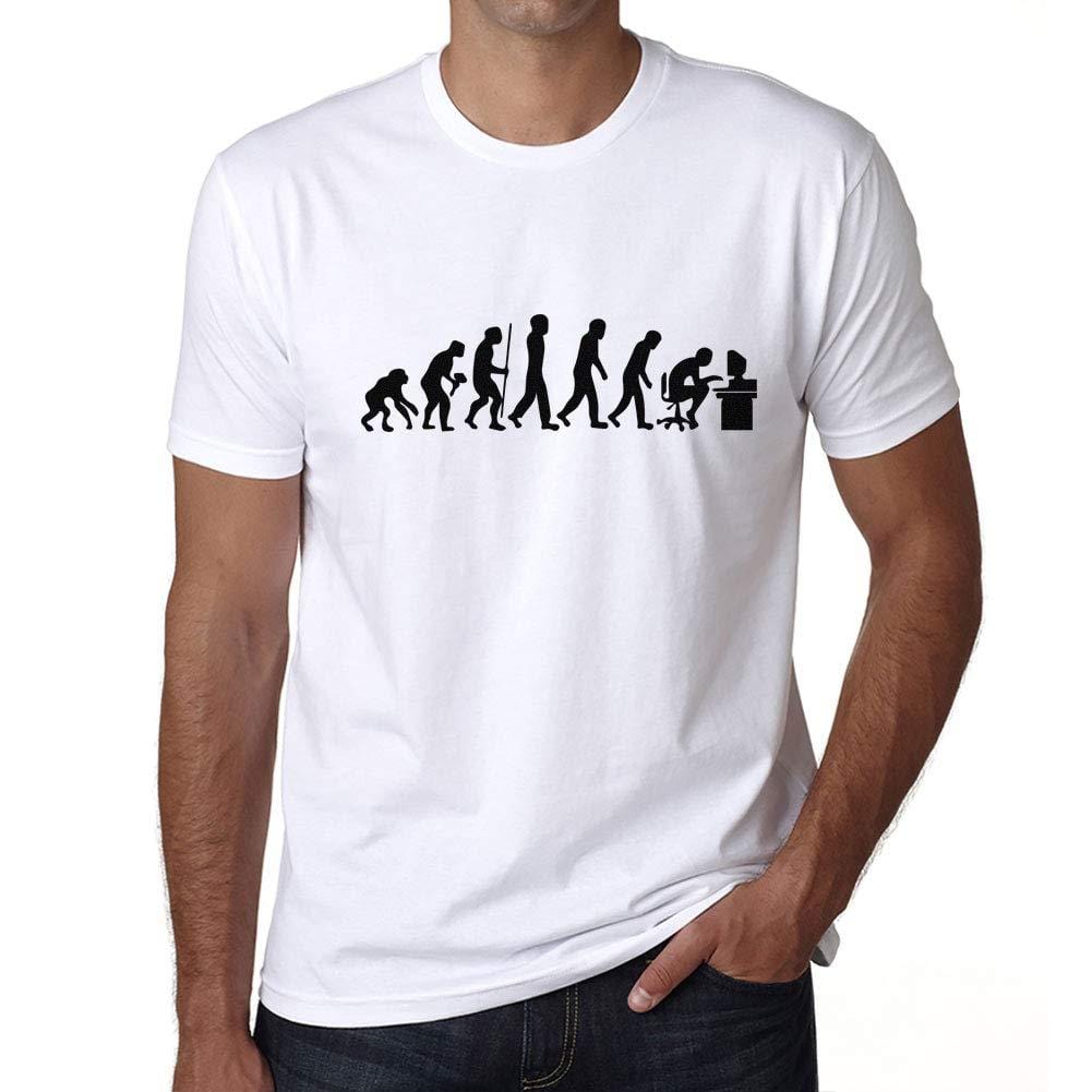 Ultrabasic - Unisex Evolution de l'espèce Informatique Geek T-Shirt Blanc