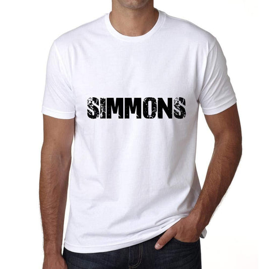 Ultrabasic ® Nom de Famille Fier Homme T-Shirt Nom de Famille Idées Cadeaux Tee Simmons Blanc