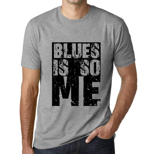 Homme T-Shirt Graphique Blues is So Me Gris Chiné
