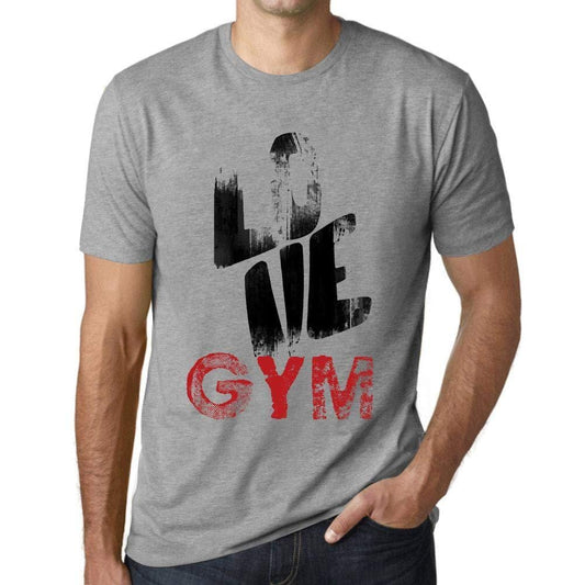 Ultrabasic - Homme T-Shirt Graphique Love Gym Gris Chiné