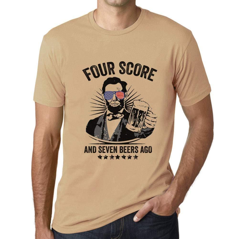 Ultrabasic - Homme T-Shirt Graphique Four Score and Seven Beers Ago 4th July Sable
