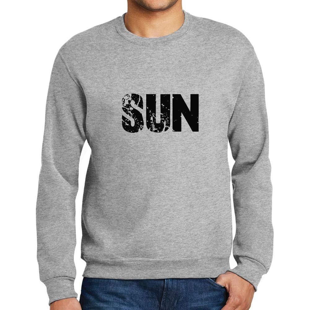 Ultrabasic Homme Imprimé Graphique Sweat-Shirt Popular Words Sun Gris Chiné