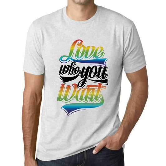 Ultrabasic Homme T-Shirt Graphique LGBT Love Who You Want Blanc Chiné
