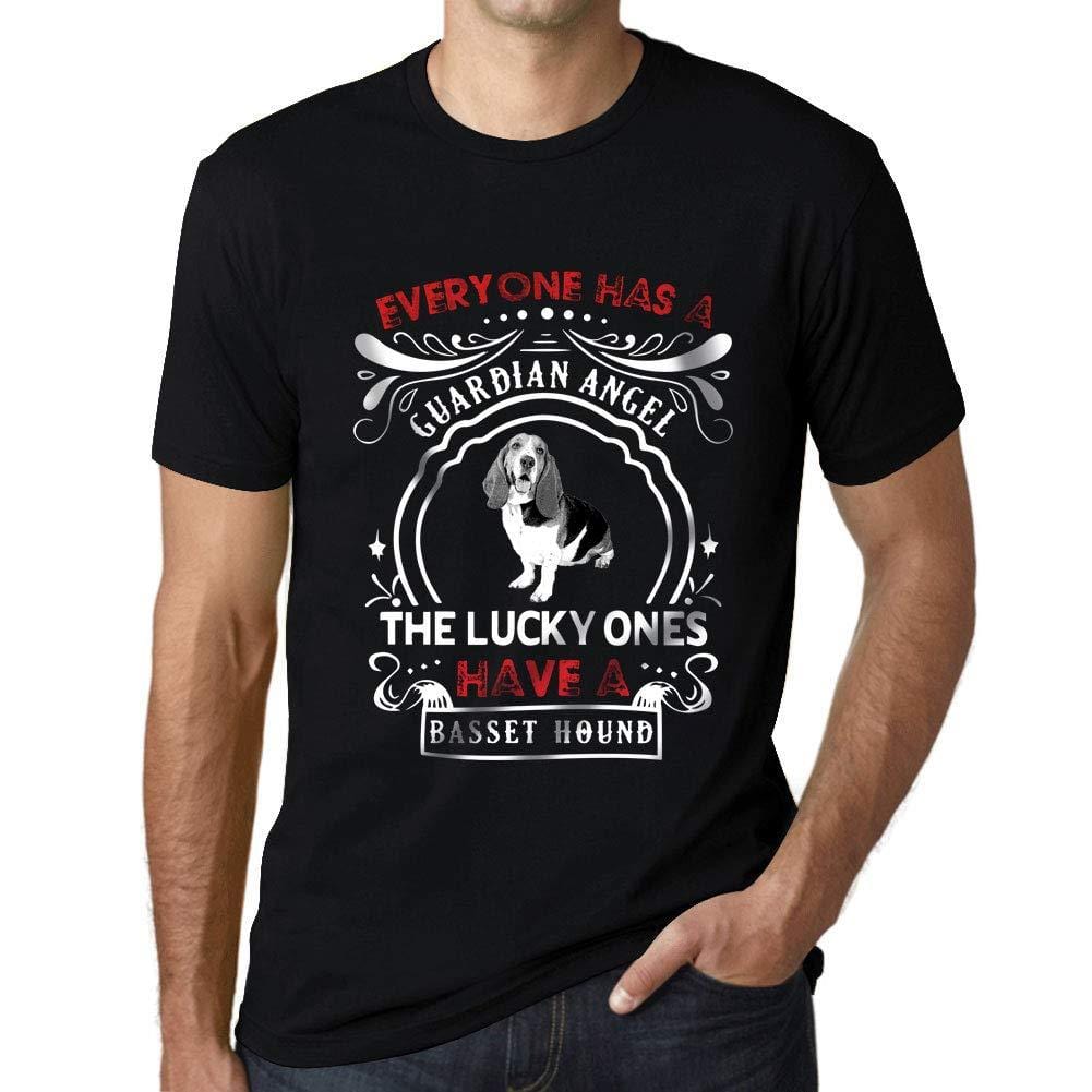 Homme T-Shirt Graphique Imprimé Vintage Tee Basset Hound Dog Noir Profond