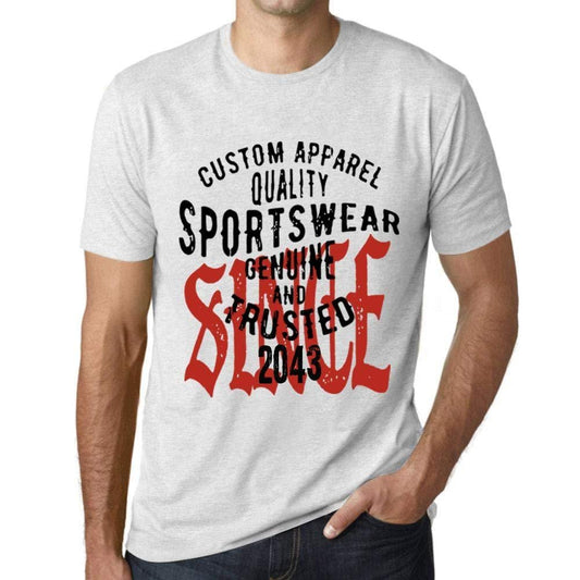 Ultrabasic - Homme T-Shirt Graphique Sportswear Depuis 2043 Blanc Chiné